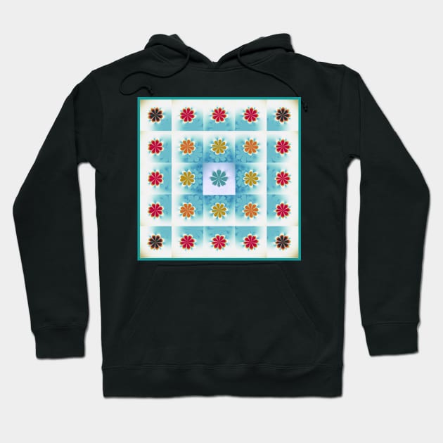 Fractal Daisies Pattern Hoodie by pinkal